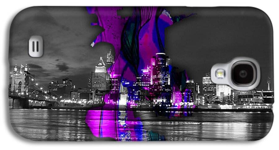 Sacramento Art Galaxy S4 Case featuring the mixed media Sacramento Map and Skyline Watercolor #19 by Marvin Blaine