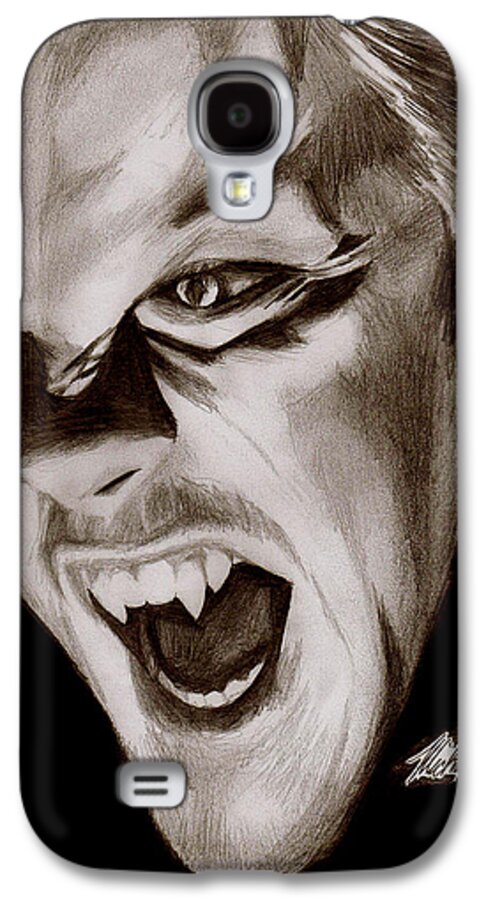 Kiefer Sutherland Galaxy S4 Case featuring the drawing 80's Vampire by Michael Mestas