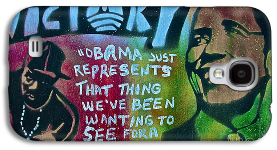 Barack Obama Galaxy S4 Case featuring the painting BARACK and FIFTY CENT by Tony B Conscious