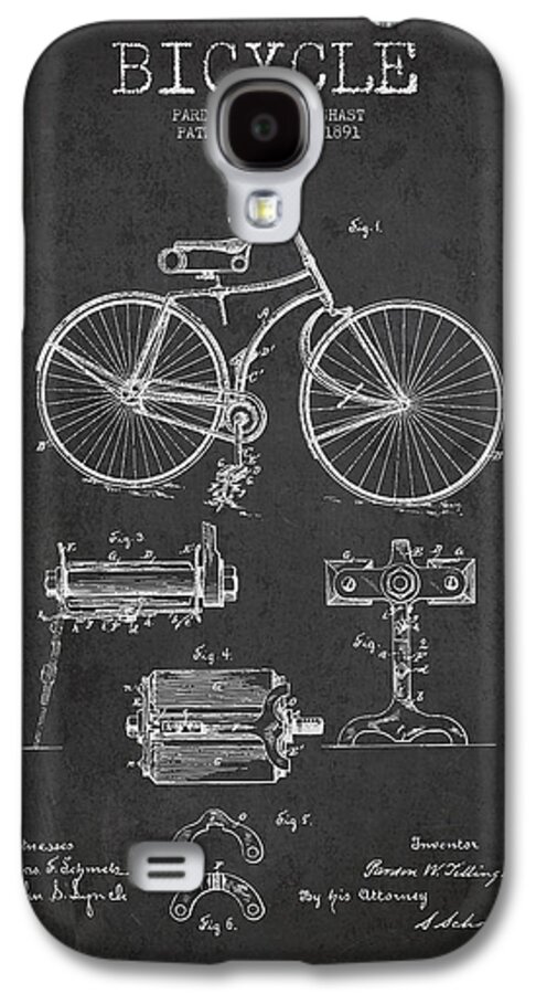 Bicycle Patent Galaxy S4 Case featuring the digital art Bicycle Patent Drawing from 1891 by Aged Pixel