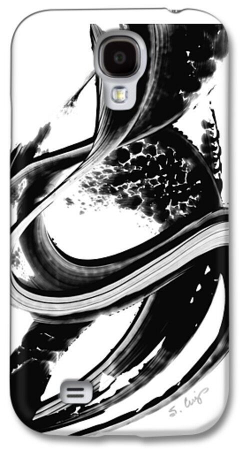 Black And White Galaxy S4 Case featuring the painting Black Magic 313 by Sharon Cummings by Sharon Cummings
