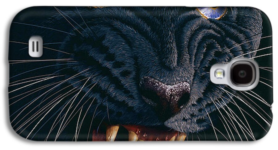 Black Panther Galaxy S4 Case featuring the painting Black Panther 2 by Jurek Zamoyski