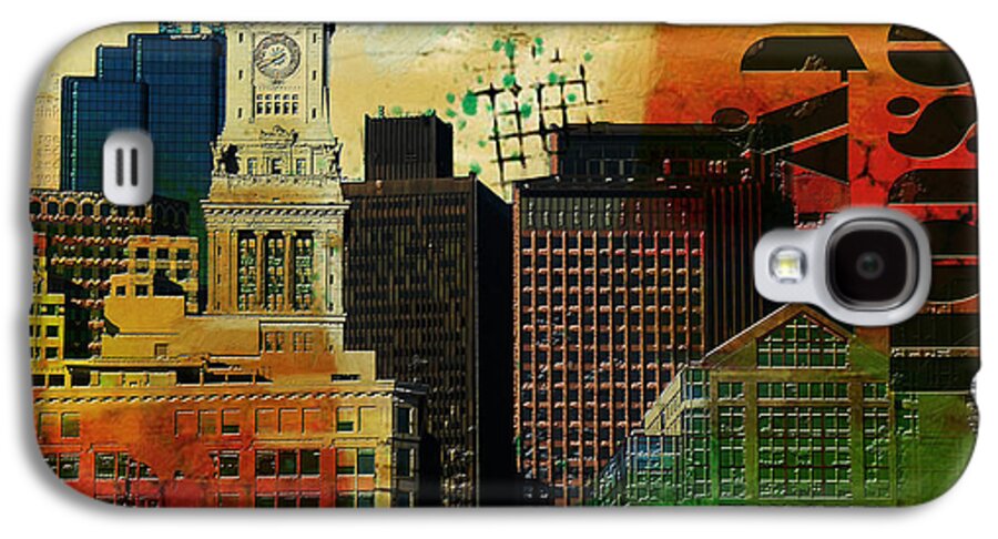 Boston City Galaxy S4 Case featuring the painting Boston City Collage 2 by Corporate Art Task Force