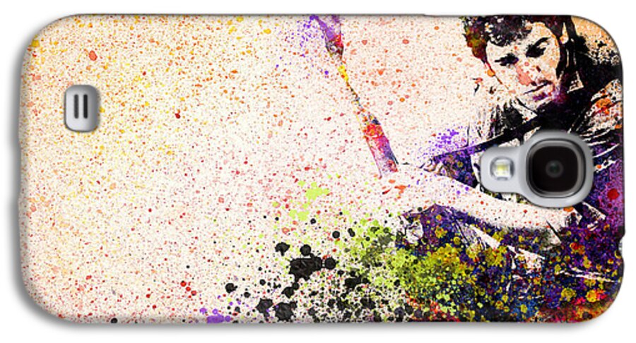 Bruce Springsteen Galaxy S4 Case featuring the painting Bruce Springsteen Splats 2 by Bekim M
