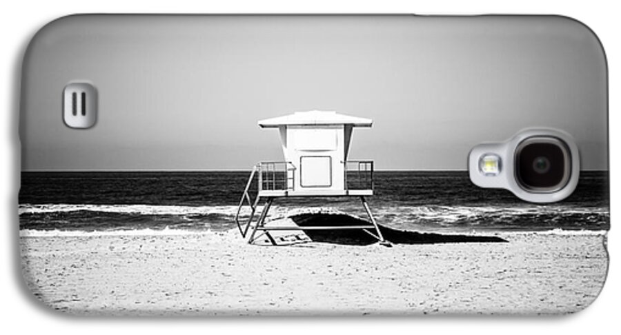 America Galaxy S4 Case featuring the photograph California Lifeguard Tower Black and White Picture by Paul Velgos