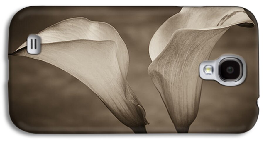 Green Galaxy S4 Case featuring the photograph Calla Lilies in Sepia by Sebastian Musial