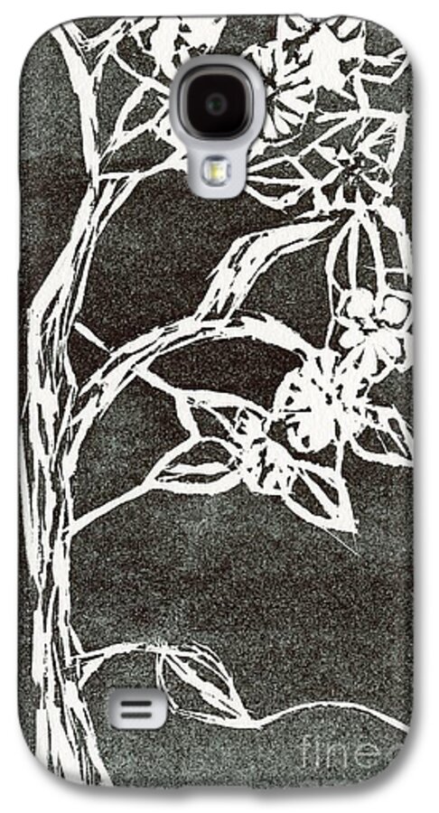 Woodcut Print Galaxy S4 Case featuring the relief Cherry Blossoms by Barbara M Wilson