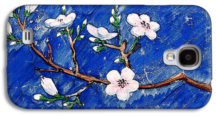 Cherry Galaxy S4 Case featuring the painting Cherry Blossoms by Irina Sztukowski