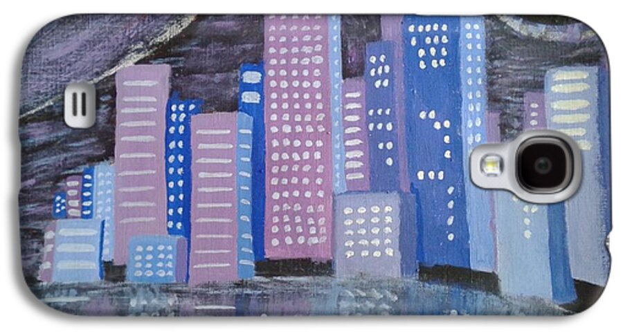 Skylines Galaxy S4 Case featuring the painting City Reflections by Erica Darknell 