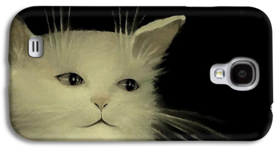 Diane Strain Galaxy S4 Case featuring the painting Contemplative Cat  No.2 by Diane Strain