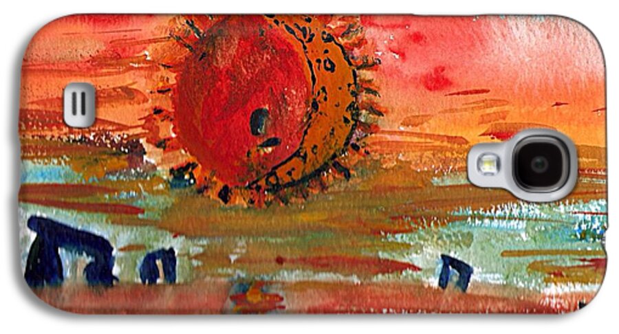 Cornwall Galaxy S4 Case featuring the painting Cornish Eclipse by Anthony Fox