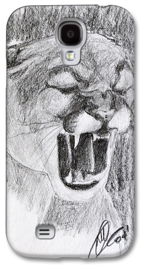 Cougar Galaxy S4 Case featuring the drawing Cougar 2 by Wade Clark