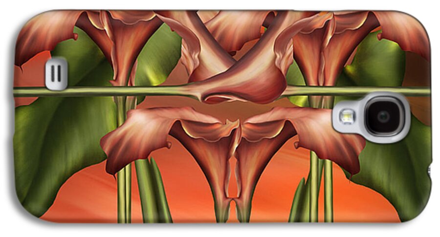 Abstract Realism Galaxy S4 Case featuring the digital art Dance Of The Orange Calla Lilies II by Georgiana Romanovna