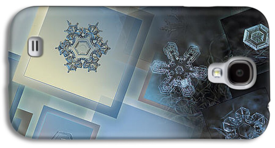 Snowflake Galaxy S4 Case featuring the photograph Snowflake collage - Daybreak by Alexey Kljatov