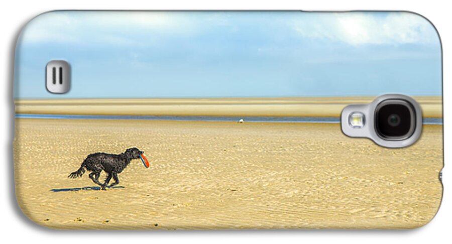 Dog Galaxy S4 Case featuring the photograph Dog running on a Beach by Diane Diederich