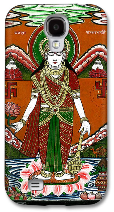 Incarnation Galaxy S4 Case featuring the painting Ek Darshi Mata Vishnu Avatar by Ashok Kumar