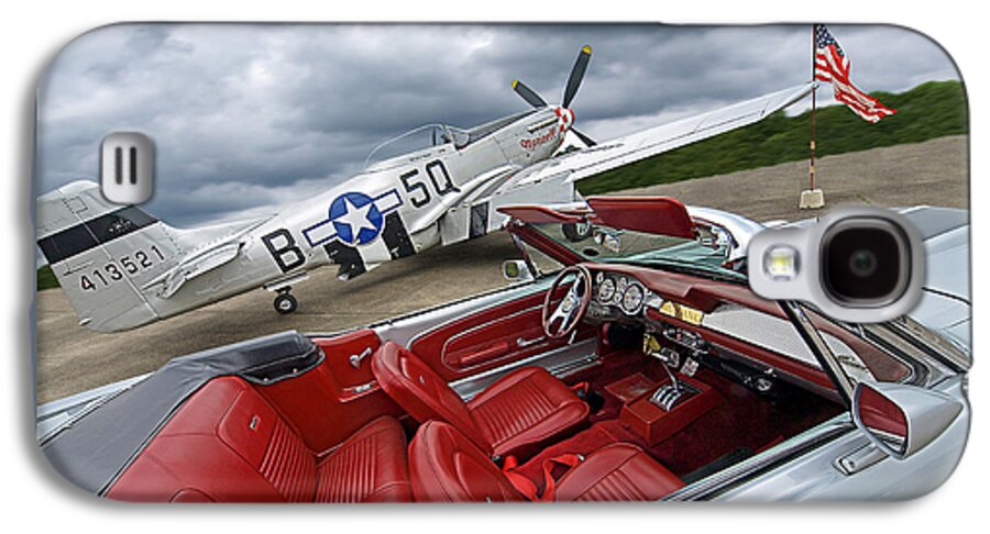 Ford Mustang Galaxy S4 Case featuring the photograph Eleanor Cockpit with P51 Mustang by Gill Billington