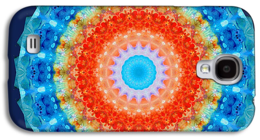 Mandala Galaxy S4 Case featuring the painting Expanding Energy 1 - Mandala Art By Sharon Cummings by Sharon Cummings