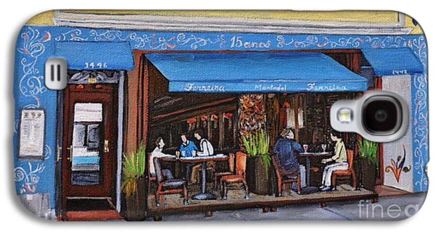Montreal Cafes Galaxy S4 Case featuring the painting Ferreira Cafe by Reb Frost