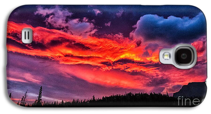Fiery Sunrise Galaxy S4 Case featuring the photograph Fiery Sunrise at Glacier National Park by Sophie Doell