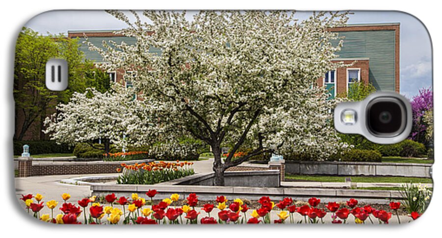 Michigan State Galaxy S4 Case featuring the photograph Flowers and Tree at Michigan State University by John McGraw