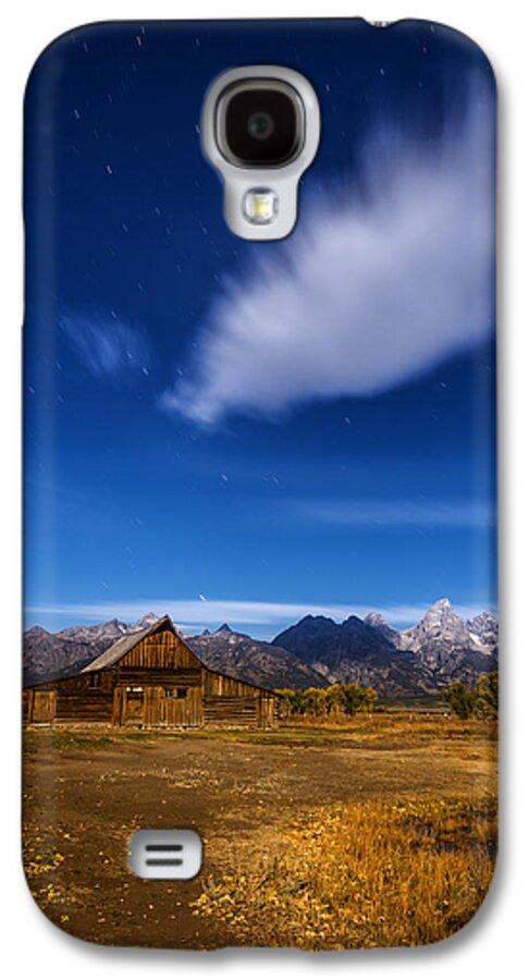 Mormon Barn Galaxy S4 Case featuring the photograph Full Moonlit Mormon Barn at Grand Teton NP by Vishwanath Bhat