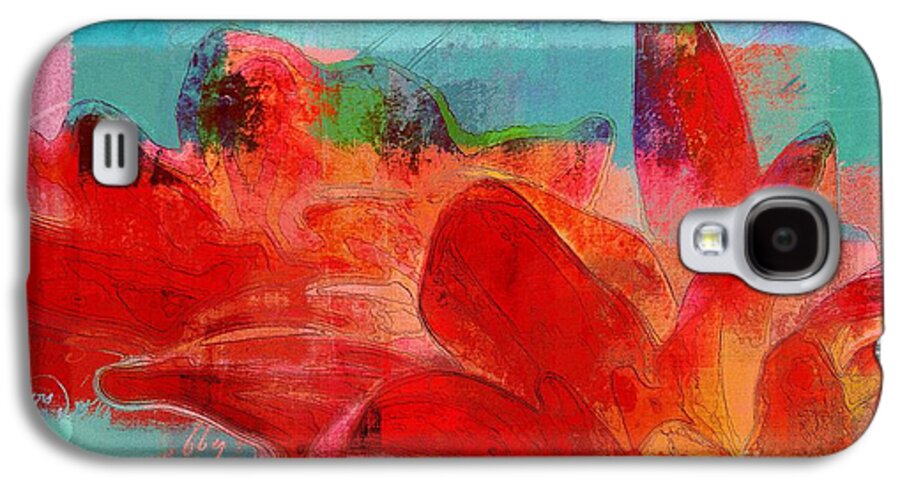 Flower Galaxy S4 Case featuring the digital art Gerberie - 3322c by Variance Collections