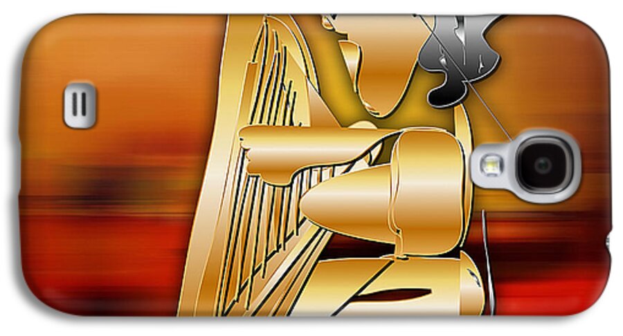 Harp Player Galaxy S4 Case featuring the digital art Harp Player by Marvin Blaine
