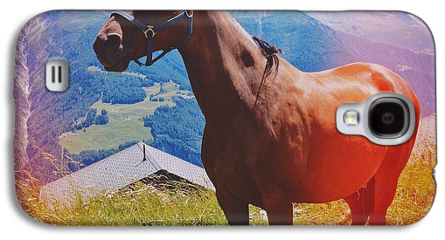 Horse Galaxy S4 Case featuring the photograph Horse in the alps by Matthias Hauser