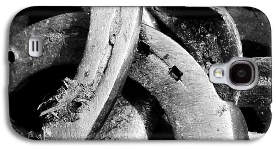 Horseshoes Galaxy S4 Case featuring the photograph Horseshoes black and white by Matthias Hauser