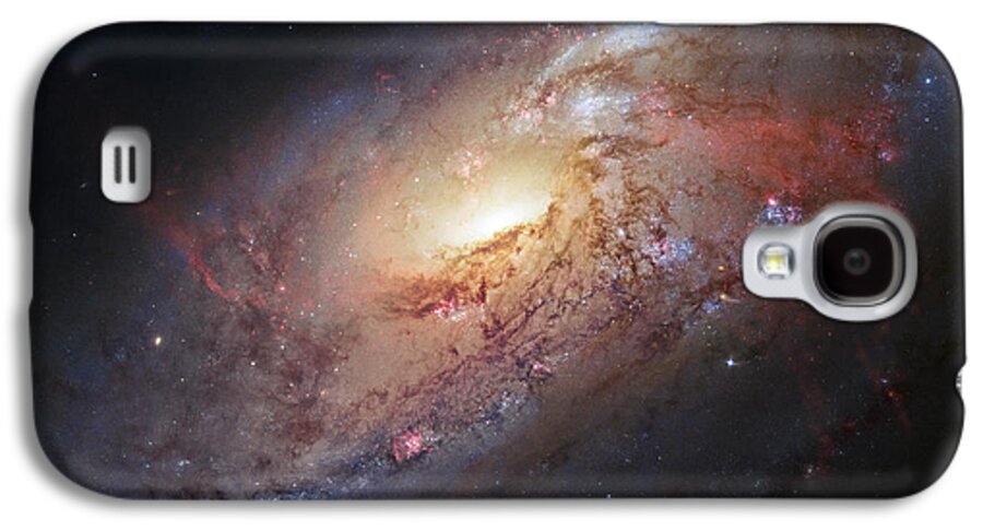 3scape Galaxy S4 Case featuring the photograph Hubble view of M 106 by Adam Romanowicz