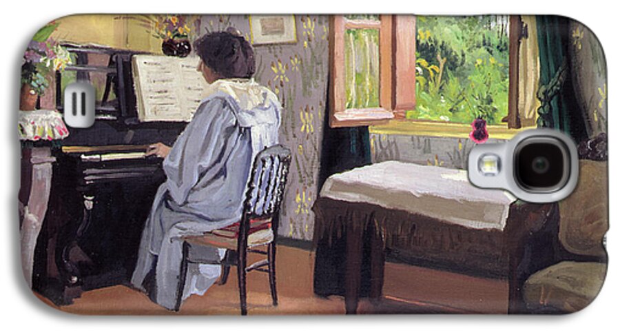 Interior Galaxy S4 Case featuring the painting Lady at the Piano by Felix Vallotton