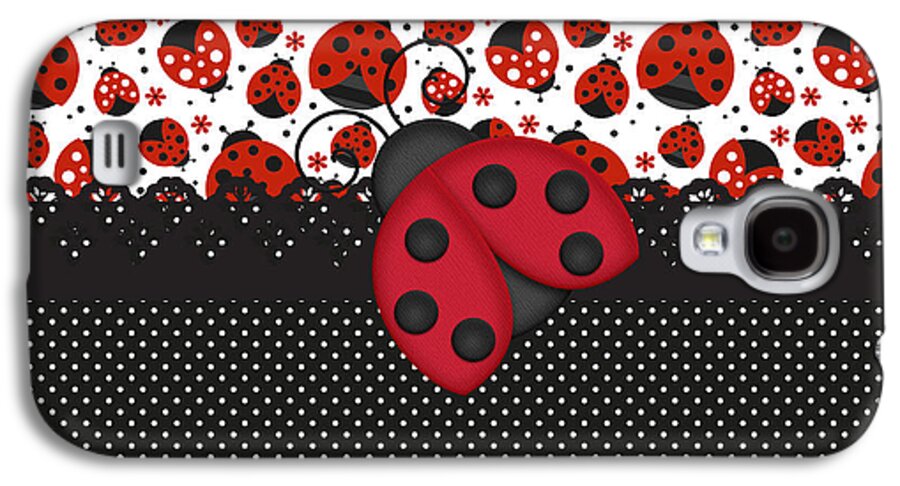 Ladybugs Galaxy S4 Case featuring the digital art Ladybug Mood by Debra Miller
