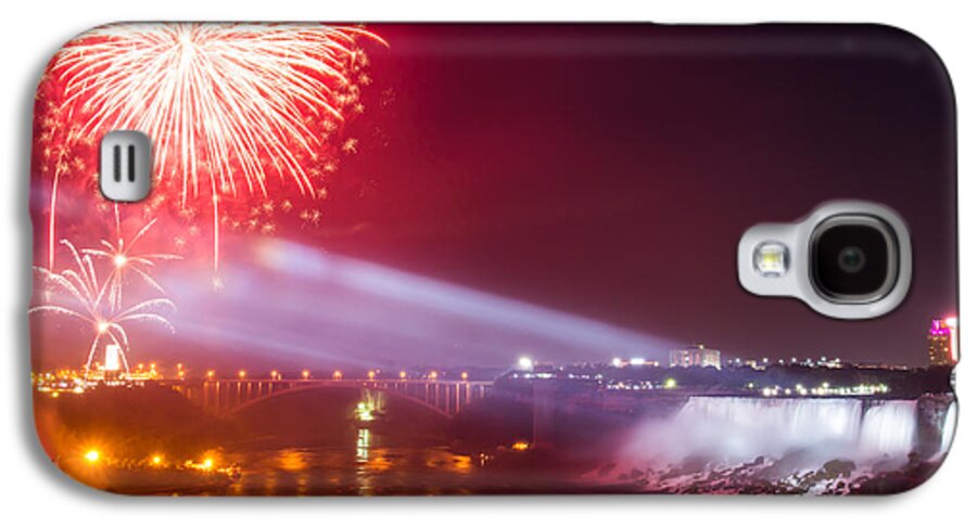 American Galaxy S4 Case featuring the photograph Little Niagara Falls Fireworks by James Wheeler