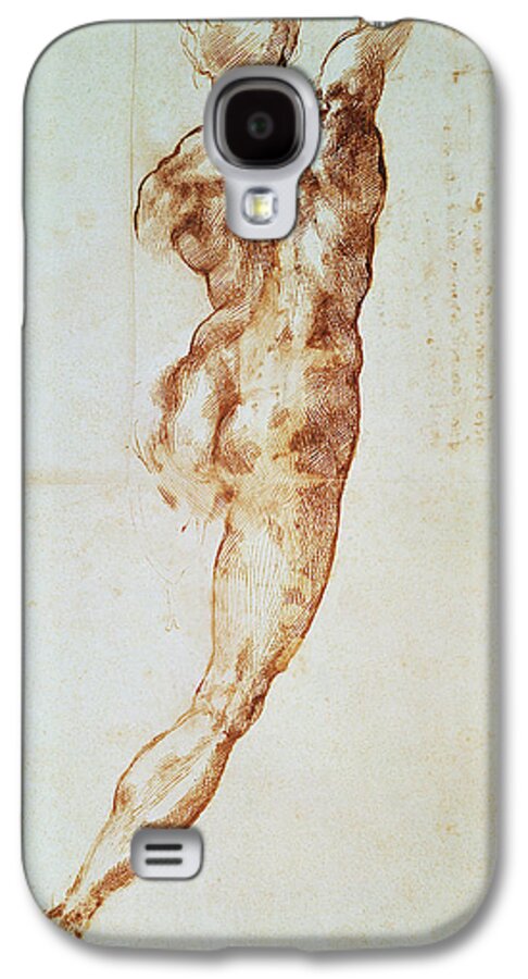 Michelangelo Galaxy S4 Case featuring the drawing Nude, Study For The Battle Of Cascina by Michelangelo Buonarroti