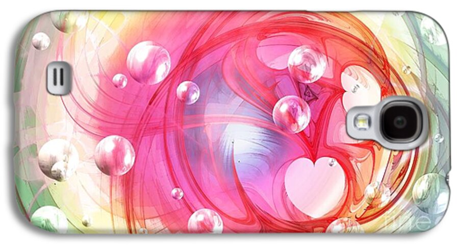Fractal Galaxy S4 Case featuring the digital art One Love... One Heart... One Life by Peggy Hughes