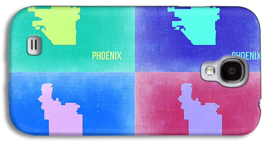 Phoenix Map Galaxy S4 Case featuring the painting Phoenix Pop Art Map 1 by Naxart Studio
