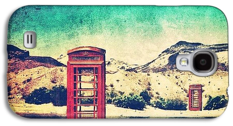 Summer Galaxy S4 Case featuring the photograph #phone #telephone #box #booth #desert by Jill Battaglia