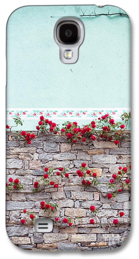 Architecture Galaxy S4 Case featuring the photograph Roses on a wall by Silvia Ganora