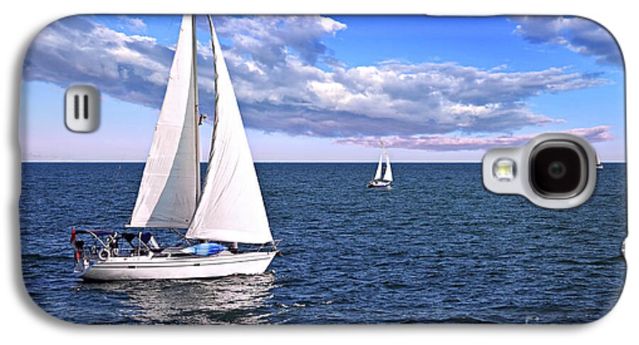 Boat Galaxy S4 Case featuring the photograph Sailboats at sea by Elena Elisseeva