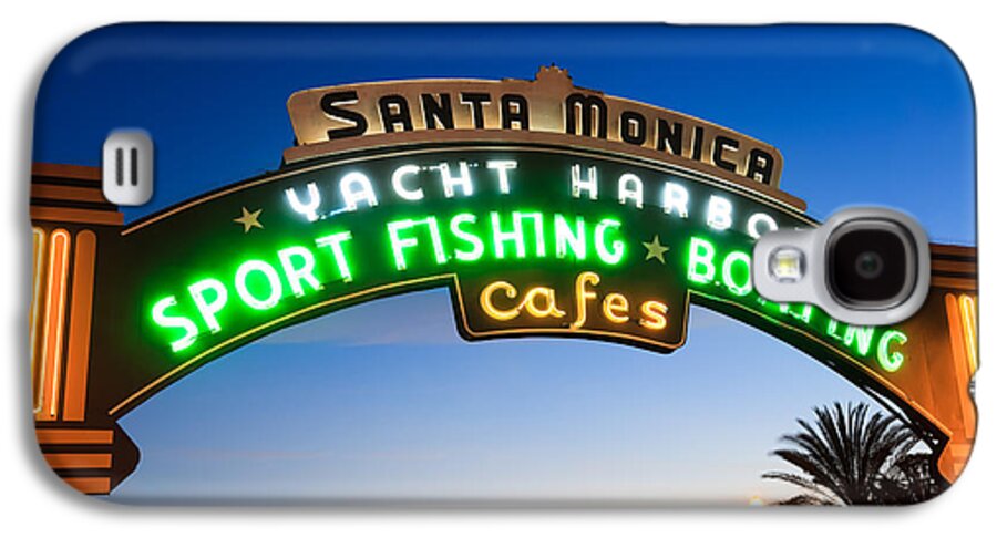 California Galaxy S4 Case featuring the photograph Santa Monica Pier Sign by Paul Velgos