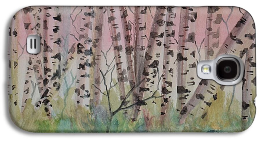 Birch Trees Galaxy S4 Case featuring the painting Soft Serenity by Denise Tomasura