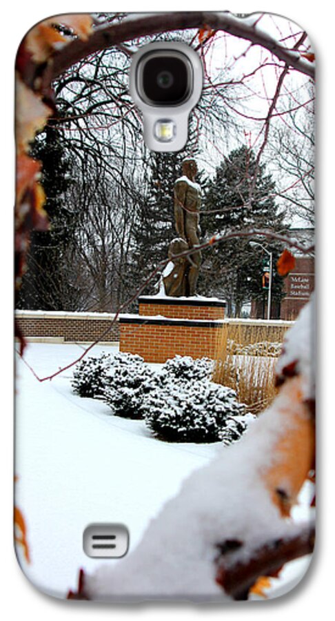 Michigan State University Galaxy S4 Case featuring the photograph Sparty in the Winter by John McGraw
