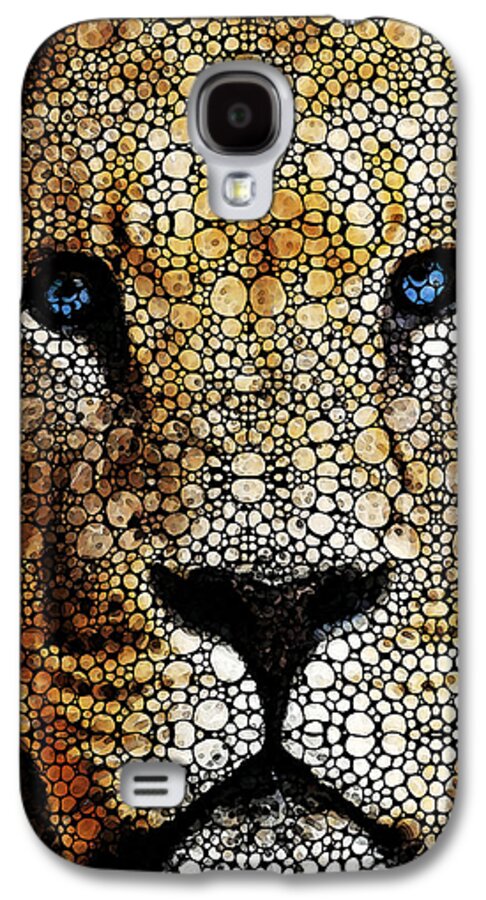 Lions Galaxy S4 Case featuring the painting Stone Rock'd Lion 2 - Sharon Cummings by Sharon Cummings