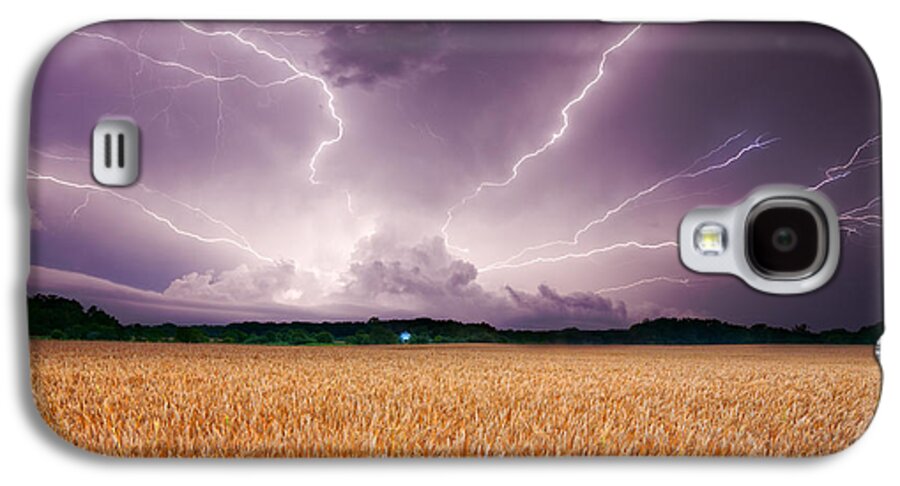 Lightning Galaxy S4 Case featuring the photograph Storm over wheat by Alexey Stiop
