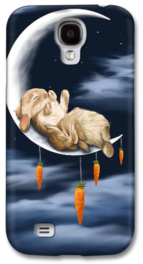 Bunnies Galaxy S4 Case featuring the painting Sweet dreams by Veronica Minozzi