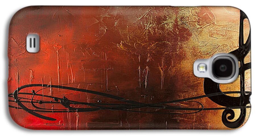 Music Abstract Art Galaxy S4 Case featuring the painting The Pause by Carmen Guedez