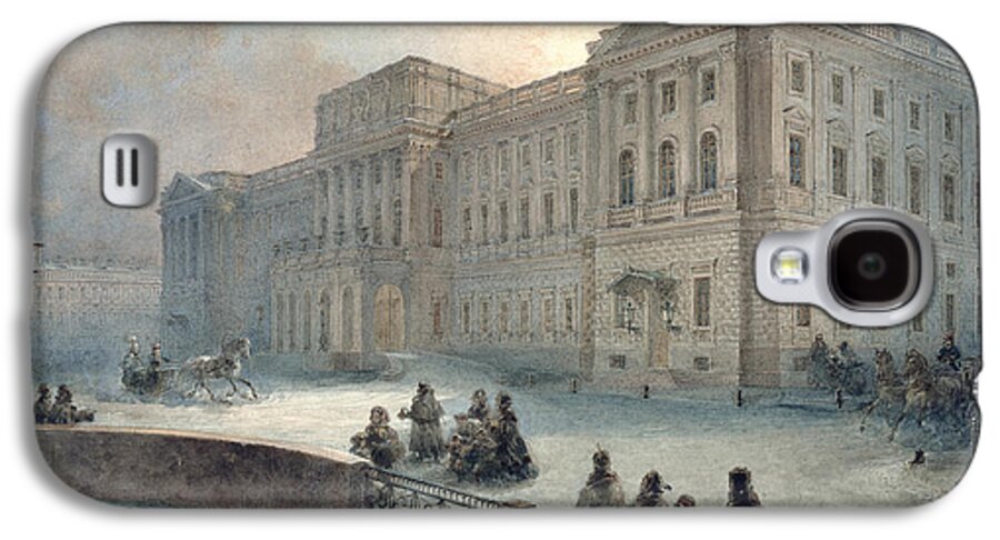Winter Galaxy S4 Case featuring the painting View of the Mariinsky Palace in Winter by Vasili Semenovich Sadovnikov
