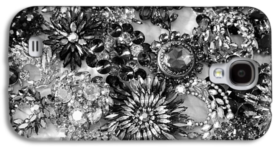 Photography Galaxy S4 Case featuring the painting Vintage Brooches Black and White II by Peggy Davis