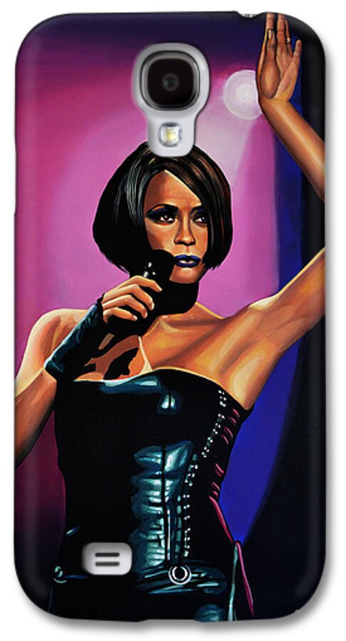 Whitney Houston Galaxy S4 Case featuring the painting Whitney Houston On Stage by Paul Meijering